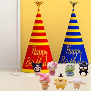 Gonii 7Pcs Cute Anime Cake Topper Set, Kawaii Anime Figure,Anime Theme Party Decoration Supplies,Gift for Anime Fans or Friends