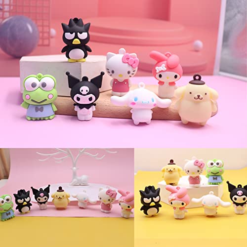 Gonii 7Pcs Cute Anime Cake Topper Set, Kawaii Anime Figure,Anime Theme Party Decoration Supplies,Gift for Anime Fans or Friends