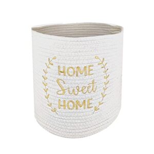 joyiou home sweet home decor cotton rope storage baskets, new home ornament, house warming decoration party decor, house warming gifts new home, 11 inches round cube bins for organizing