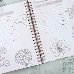 Wedding Planner & Organizer - Floral Gold Edition, Diary Engagement Gift Book & Bride To Be Countdown Calendar, 9" x 11", Brown Leaf