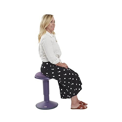 ECR4Kids Sitwell Wobble Stool with Cushion, Adjustable Height, Active Seating, Eggplant