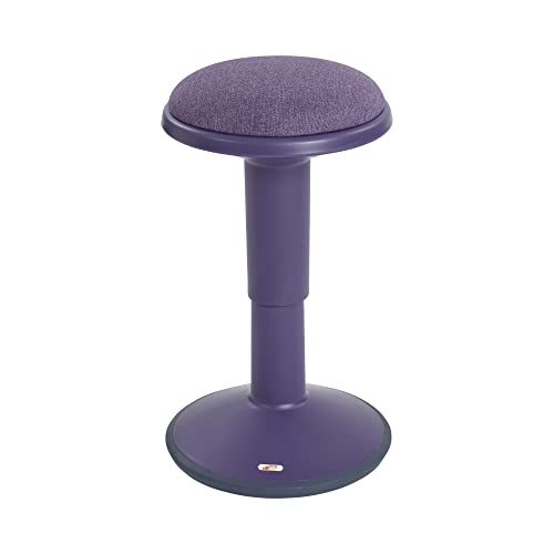 ECR4Kids Sitwell Wobble Stool with Cushion, Adjustable Height, Active Seating, Eggplant