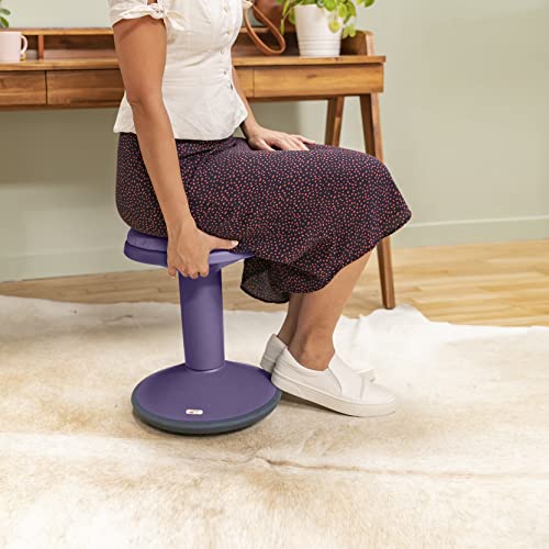 ECR4Kids Sitwell Wobble Stool with Cushion, Adjustable Height, Active Seating, Eggplant