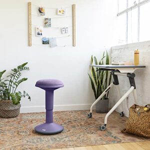 ECR4Kids Sitwell Wobble Stool with Cushion, Adjustable Height, Active Seating, Eggplant