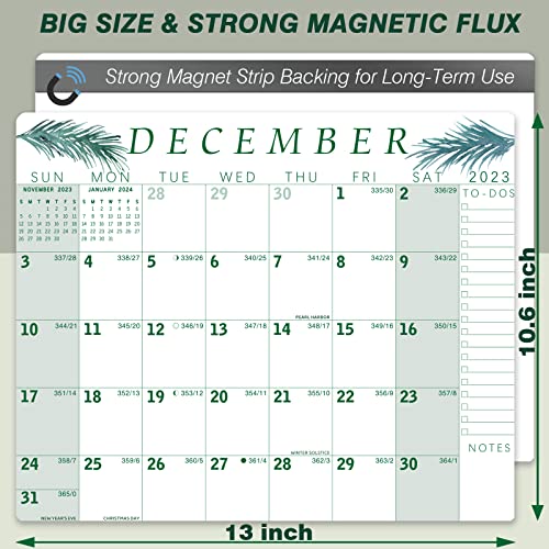 JOYCOLOR 2023 Aesthetic Magnetic Calendar for Fridge - Monthly Calendar with Holiday, 13'' x 10.6", January 2023 - December 2023 - Desk or Refrigerator Calendar Pad for Easy Planning, A