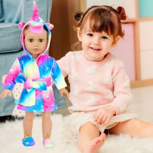 ZNTWEI American 18 Inch Doll Clothes and Accessories - Doll Sleeping Bag Set for American 18 Inch Doll Including Unicorn Pajamas,Sleeping Bag,Pillow,Eye Mask,Shoes