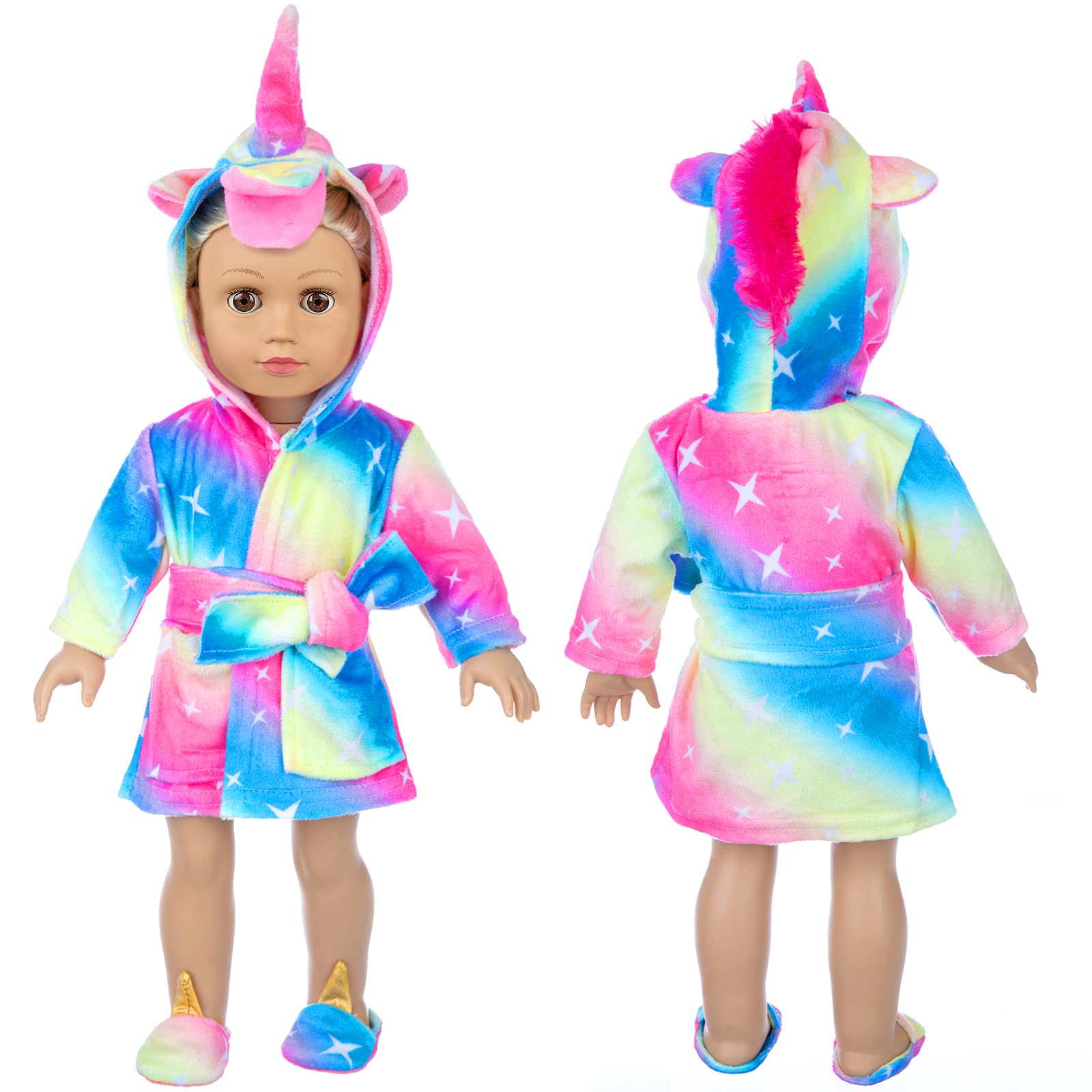 ZNTWEI American 18 Inch Doll Clothes and Accessories - Doll Sleeping Bag Set for American 18 Inch Doll Including Unicorn Pajamas,Sleeping Bag,Pillow,Eye Mask,Shoes