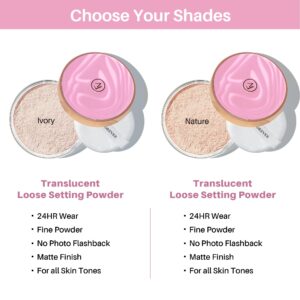 FV Foundation, Oil Absorb Classic Ivory Liquid Foundation with FV Setting Powder, Lightweight Sooth Poreless Matte Nature Makeup Powder