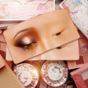 Makeup Practice Face Board 3D Realistic Pad, Reusable eyeshadow practice eyes for Makeup Artist Board Makeup Practice, Eyeshadow Eyeliner Eyebrow Mapping Realistic Face Skin make up practice face