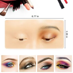 Makeup Practice Face Board 3D Realistic Pad, Reusable eyeshadow practice eyes for Makeup Artist Board Makeup Practice, Eyeshadow Eyeliner Eyebrow Mapping Realistic Face Skin make up practice face