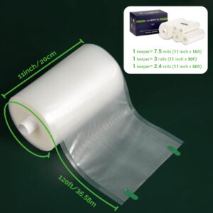 GERYON Vacuum Sealer Bags, 11" x 120' Rolls with Cutter Box, 4 Mill Vacuum Seal Bags for All Vacuum Sealer Machines, Perfect for Food Storage, Meal Prep, Sous Vide Cooking