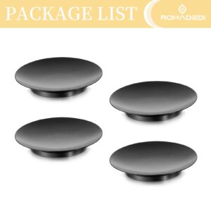 Romadedi Iron Plate Candle Holder, Black Candle Holders for Pillar Candles, Set of 4 Small Candle Tray, Pillar Candle Holder Plate Metal Candle Stand for Coffee Table Decor, Wedding, Party, Home Decor