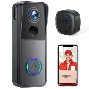 XTU Doorbell Camera with Chime, Video Doorbell Wireless with Motion Zones Customization, Voice Changer, PIR Human Detection, No Monthly fees, Battery-Powered Smart WiFi Doorbell for Home Security