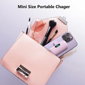 Feob Mini Portable Charger 5000mAh, Small & Ultra Compact 15W PD Fast Charging Power Bank, LCD Display Cute Battery Pack Compatible with iPhone 14/14 Pro Max/13/13 Pro Max/12/11/XR/X/8/7/6, Pink