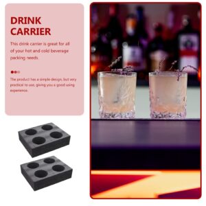 Angoily 2pcs Cola Milk Tea Cup Saucer Coffee Cup Carrier Cup Holder Tray to Go Door Dash Espresso Cups Disposable Takeout Cup Carrier Trays Water Bottle Holder Takeaway Box Pearl Cotton