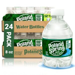 poland spring 100% natural premium spring water - small, mini 8 fl oz bottles | pack of 24