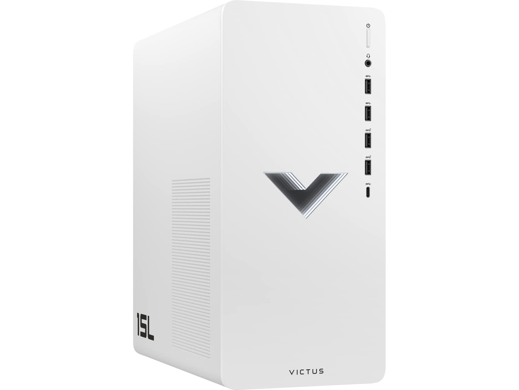 HP Victus 15L TG02-0187c Gaming Desktop Computer, Intel Core i7-12700F 2.1GHz, 16GB RAM, 512GB SSD, NVIDIA GeForce RTX 3060 Ti 8GB, Windows 11 Home, Ceramic White