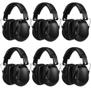 yunsailing 6 pcs nrr 28db ear protection lightweight foldable hearing protection ear muffs for noise reduction soundproof (red, black, blue)