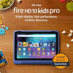 amazon fire hd 10 kids pro tablet- 2023, ages 6-12 | bright 10.1" hd screen | slim case for older kids, ad-free content, parental controls, 13-hr battery, 32 gb, nebula