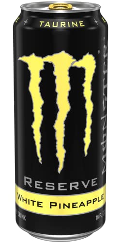 Monster Energy Reserve White Pineapple, Yellow, Energy Drink, 16 Ounce (Pack of 15)