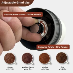 Mongdio Portable Coffee Maker for Travel With Manual Grinder,Permanent Stainless Steel Coffee Drip Filter, Adjustable Manual Grind Settings with 2 Cups, Great for Camping, Hunting, Outdoor - Green