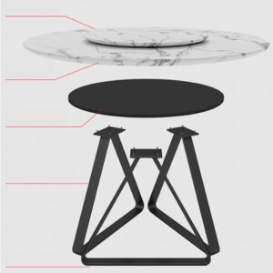 LAKIQ Marble Round Dining Table with Lazy Susan Modern Round Pedestal Dining Table Nordic Kitchen Dining Room Table with 3 Legs for Small Space-Table Only (White Lazy Susan,70.8"L x 70.8"W x 29.5"H)