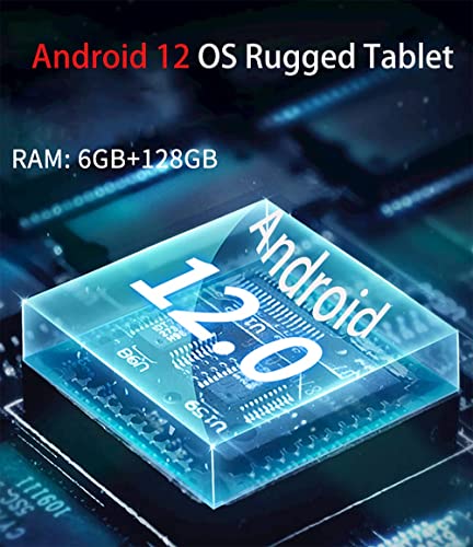 Upgraded Rugged Android Tablet, 8" IP68 Waterproof Ruggedized Tablet with Octa-Core CPU,Android 12.0, 6GB RAM,1284GB Storage, Wi-Fi, 13 Mega Camera,Waterproof Tablet for Enterprise Mobile Field Work