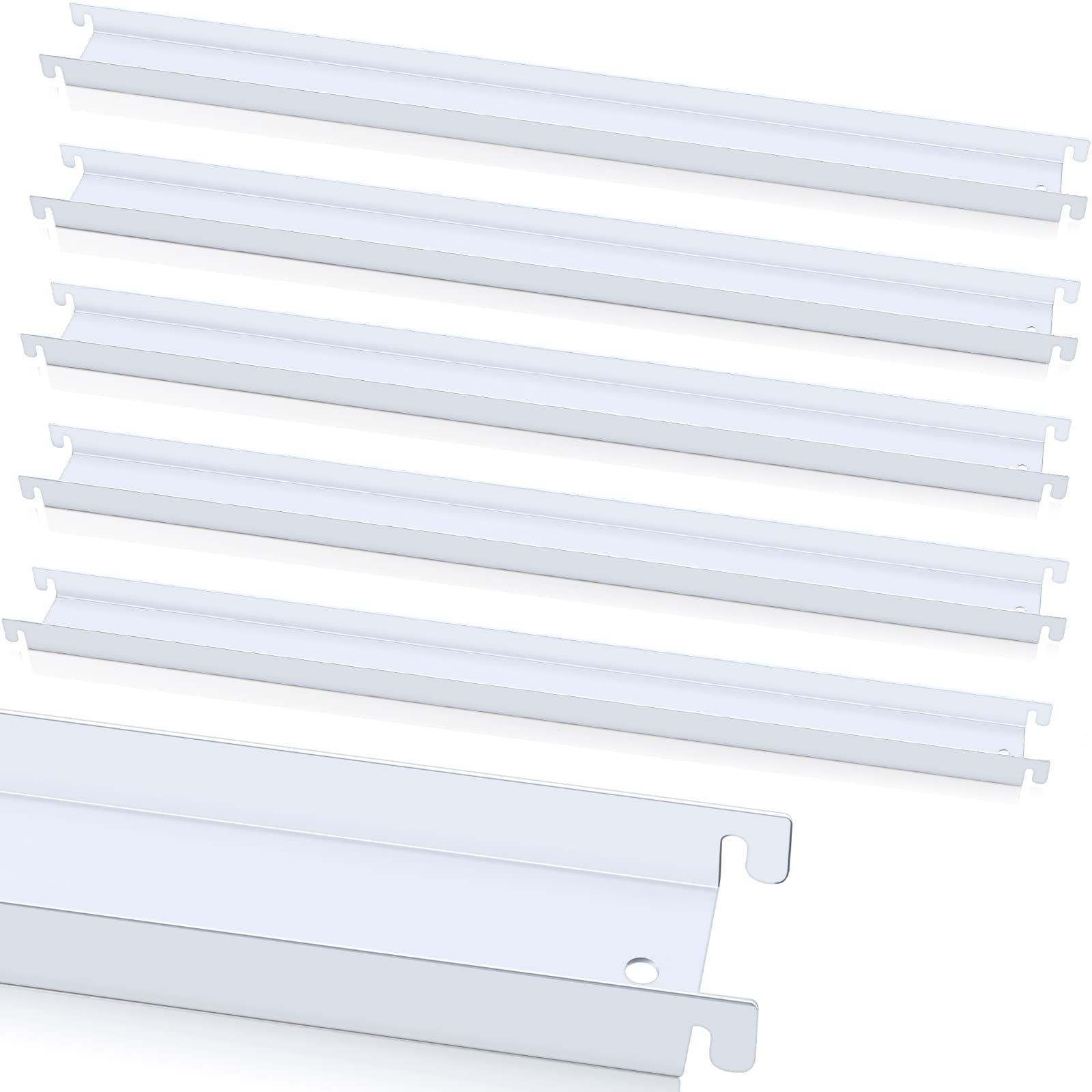 6 Pcs Filing Front to Back Rails Lateral Hanging File Bar Stainless Steel White File Cabinet Rails File Cabinet Inserts for Folders Office Home 15.76 Inches Long