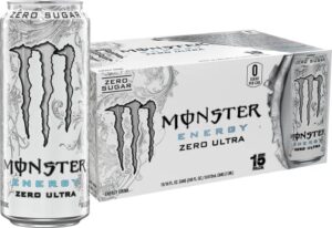 monster energy zero ultra, sugar free energy drink, 16 fl oz (pack of 15)
