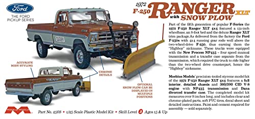 MOE2568 Moebius Model 1/25 1972 Ford F250 Ranger XLT Snow Plow Equipment Plastic Model