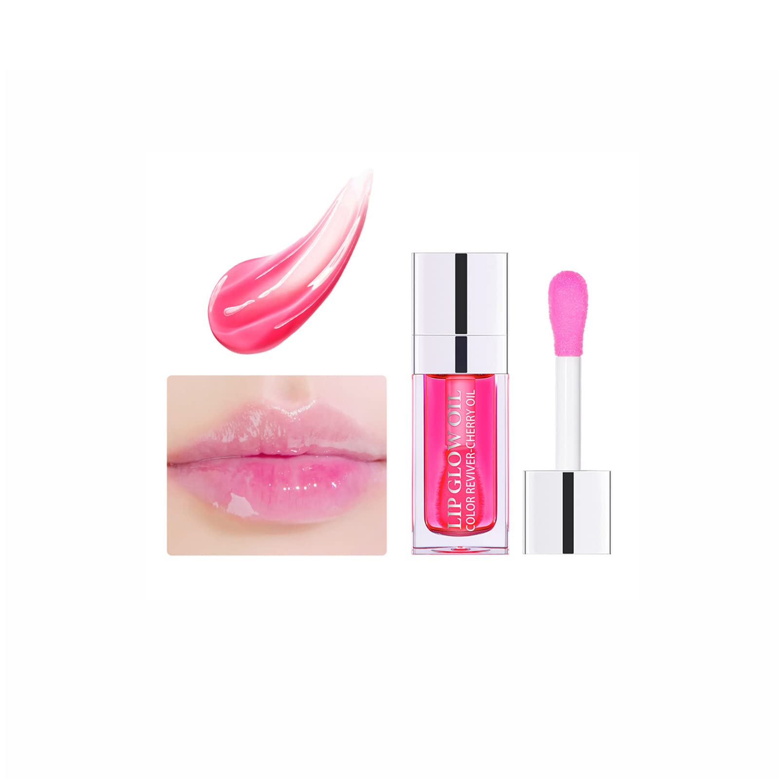 Fujiuia Glossy Lip Gloss Tinted Lip Oil Moisturizing Hydrating Plumping Liquid Lipstick Long Lasting Shine Lip Tint Lip Stain for Girls and Women