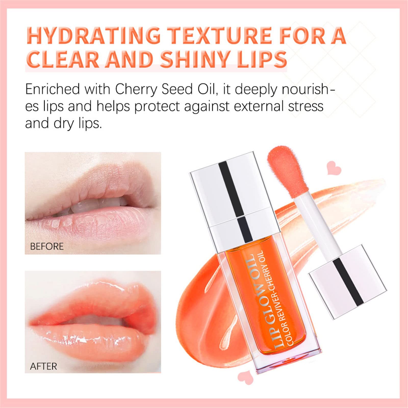 Fujiuia Glossy Lip Gloss Tinted Lip Oil Moisturizing Hydrating Plumping Liquid Lipstick Long Lasting Shine Lip Tint Lip Stain for Girls and Women