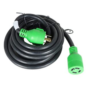 labwork 30a 15 feet generator extension cord l14-30p to l14-30r 125/250v up to 7500w 10 gauge sjtw generator cord 4 prong