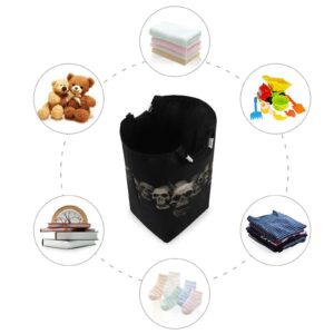 JUMBEAR Skull Laundry Basket Collapsible Large Clothes Hamper Nursery Storage Bin with Handle for Bedroom, Bathroom, Dorm, Kids Room