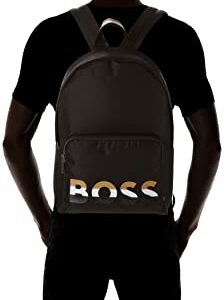 BOSS Men's Iconic Logo Nylon Backpack, Galaxy Black, One Size