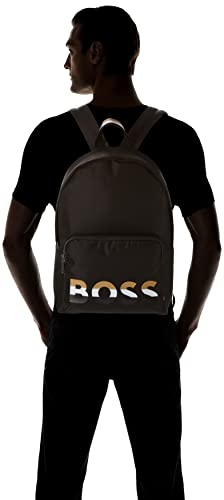 BOSS Men's Iconic Logo Nylon Backpack, Galaxy Black, One Size