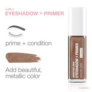 Neutrogena Sensitive Skin Eyeshadow + Primer, a Longwearing, 2-in-1 Metallic Eyeshadow for Sensitive Skin with Pro-Vitamin B5, Lightweight Cream-to-Powder Formula, Warm Taupe, 0.22 oz