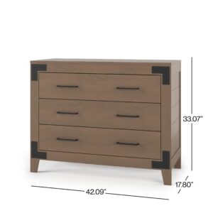 Child Craft Lucas 3 Drawer Dresser for Nursery or Bedroom, Plenty of Storage, Anti-Tip Kit Included to Prevent Tipping, Non-Toxic, Baby Safe Finish (Dusty Heather)