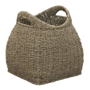 household essentials handled basket, natural seagrass