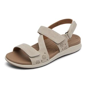 cobb hill women's tala asym sandal, taupe synthetic, 7 narrow