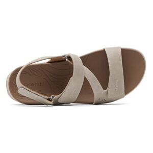 Cobb Hill Women's Tala Asym Sandal, Taupe Synthetic, 7 Narrow