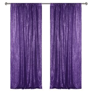 sugargirl purple sequin backdrop curtain 2 panels 2ftx8ft glitter purple background drapes sparkle photography backdrop for party wedding birthday wall decoration
