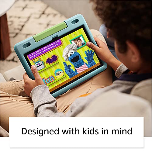 Amazon Fire HD 10 Kids tablet, 10.1", 1080p Full HD, ages 3–7, 32 GB, Sky Blue