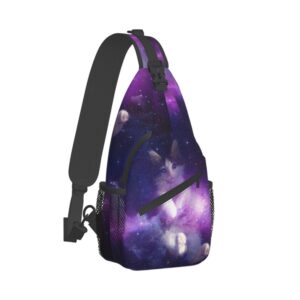 galaxy cat sling bag travel crossbody backpack for women crossbody chest daypack gifts for christmas medium
