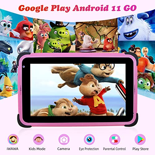 weelikeit Kids Tablet 8 inch Android 11, Learning Tablets for Children, 2+32GB Touchscreen Toddler Tablet with WiFi 6, Bluetooth, Kids App Pre-Installed, YouTube, Case, Stand, Stylus(Pink)