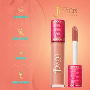 Juvia's Place Lip Gloss Reflect Kiss Me,Soft Rosy Baby Pink,Smooth and Creamy, Long Lasting Non-Sticky, Luscious High Shine Glow,16 oz,