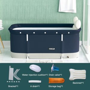 Portable Bathtub Kit, Foldable Soaking Bathing Tub for Adults, Shower Stall, Separate Family Bathroom SPA Tub, Ideal for Hot Bath Ice Bath(Minimalist style)