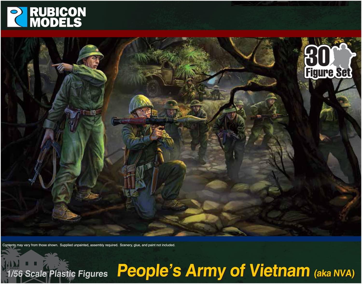 Rubicon Models RB1003 1/56 Vietnam War Vietnamese People's Army Soldier 30 Pieces Plastic Model
