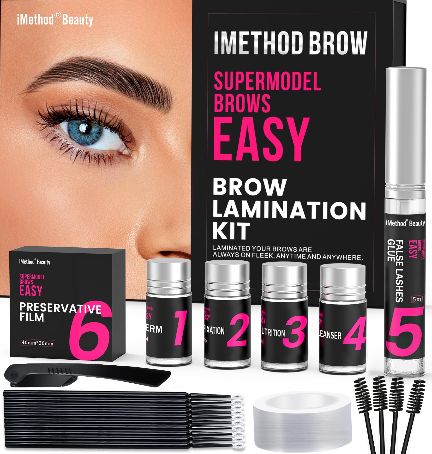 iMethod Brow Lamination Kit - Eyebrow Lamination Kit Professional, DIY Eye Brow Lift Kit at Home, Salon Result Long-Lasting, Natural Full Brows, Easy to Use