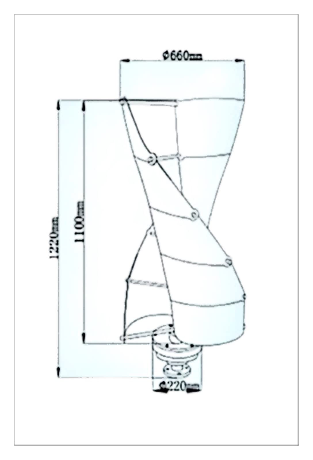 YAZURI 12000W Wind Turbine, 110V/220V Vertical Spiral Wind Turbine, maglev Wind Turbine, can Meet The Daily use (12V 24V 48V 36V Optional) (Size : 48V)
